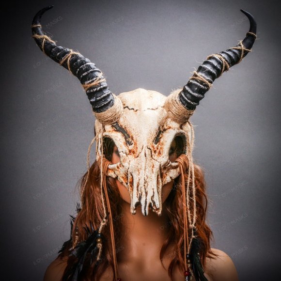 Antelope Devil Animal Skull Goat Horns 